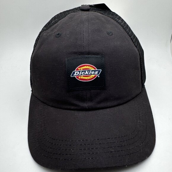 DICKIES CAP MENS DAD FIT SNAPBACK BASEBALL HAT ADJUSTABLE NWT BLACK  PATCH LOGO - Picture 1 of 5